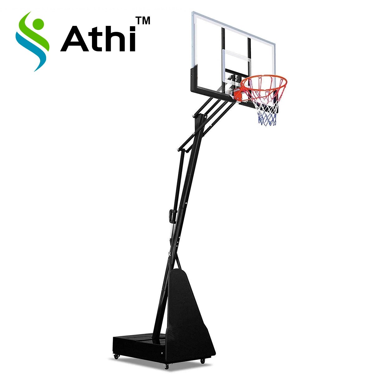 Tabela De Basquete Com Estrutura Móvel com Ajuste De Altura, Proteção e Base de Aço - Athi - AZL-165