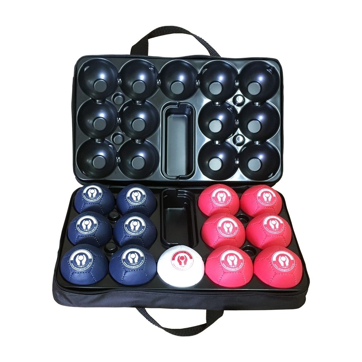 Kit Bocha Adaptada + Maleta + Forma - Couro Sintético - Alto Rendimento - Azul Esportes