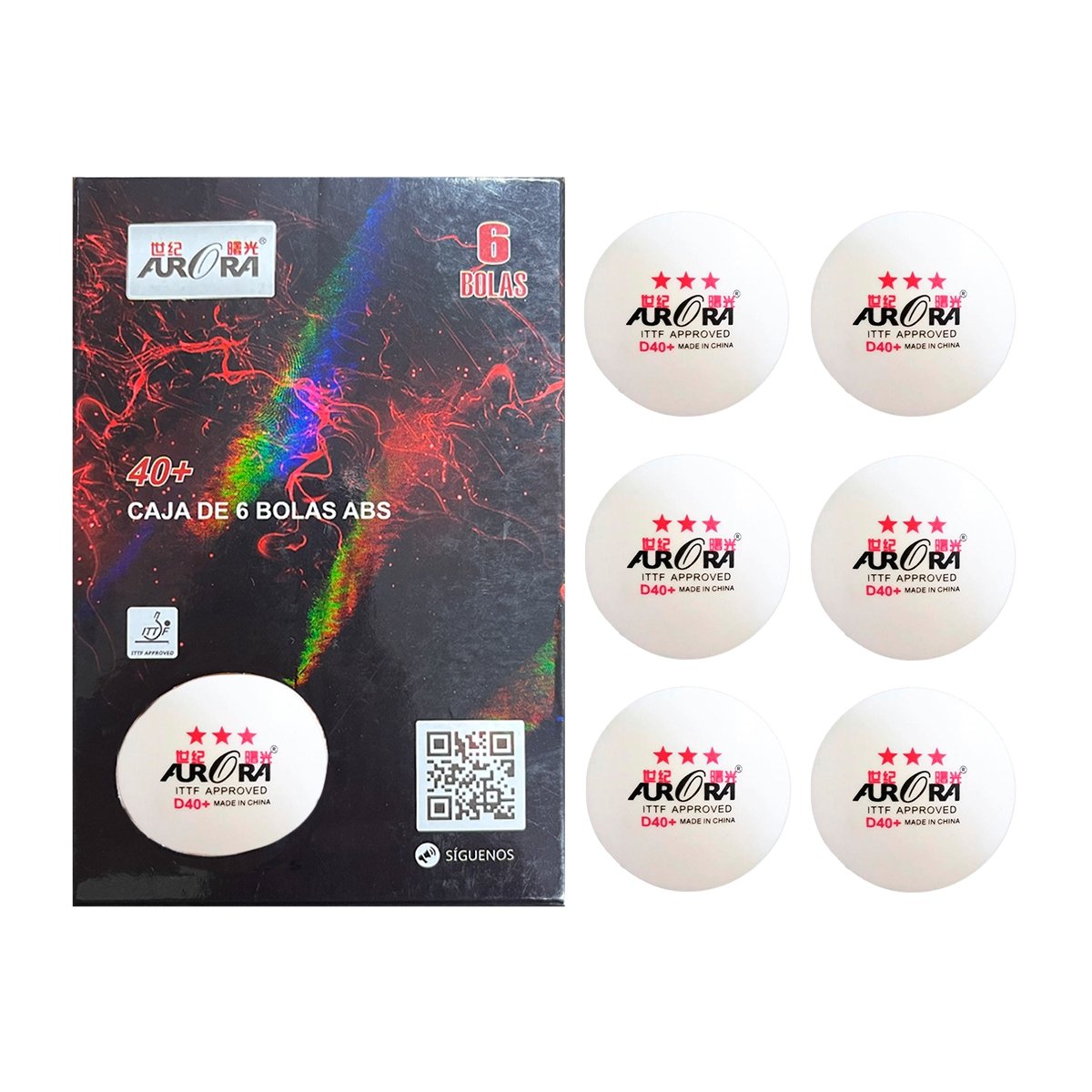 Bola De Tênis De Mesa 3 estrelas D40+ - 6 unidades - Laranja - ITTF - Aurora