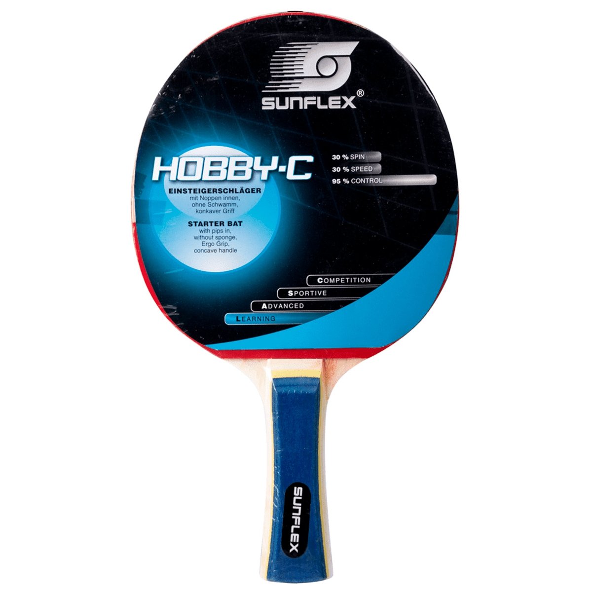 Raquete De Tênis De Mesa Clássica - Hobby C - Sunflex