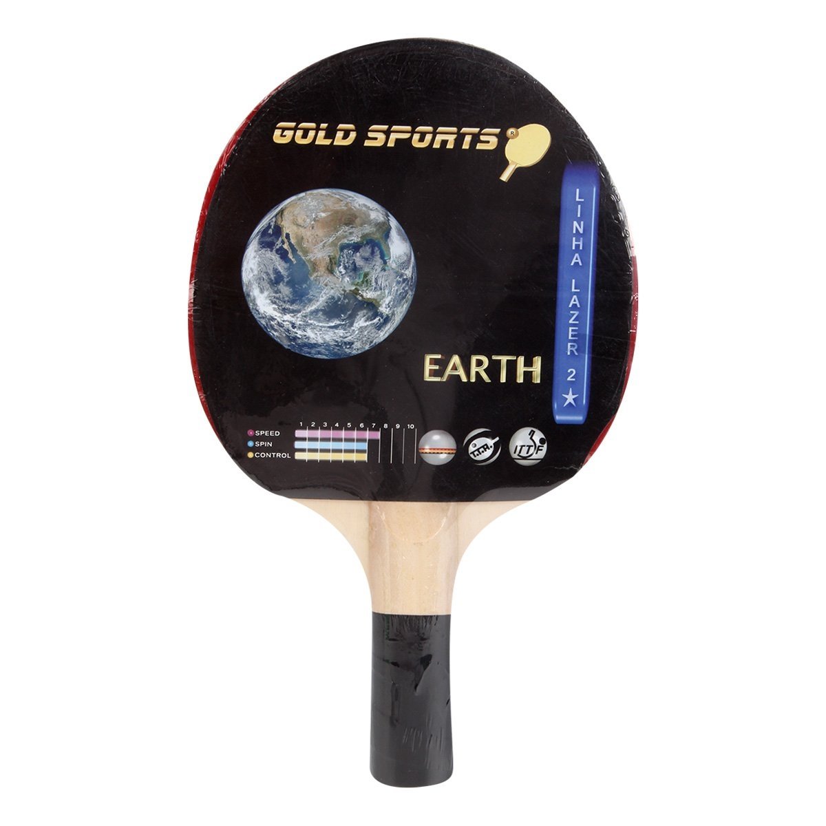 Raquete De Tênis De Mesa Clássica 2 Estrelas - Earth - Gold Sports