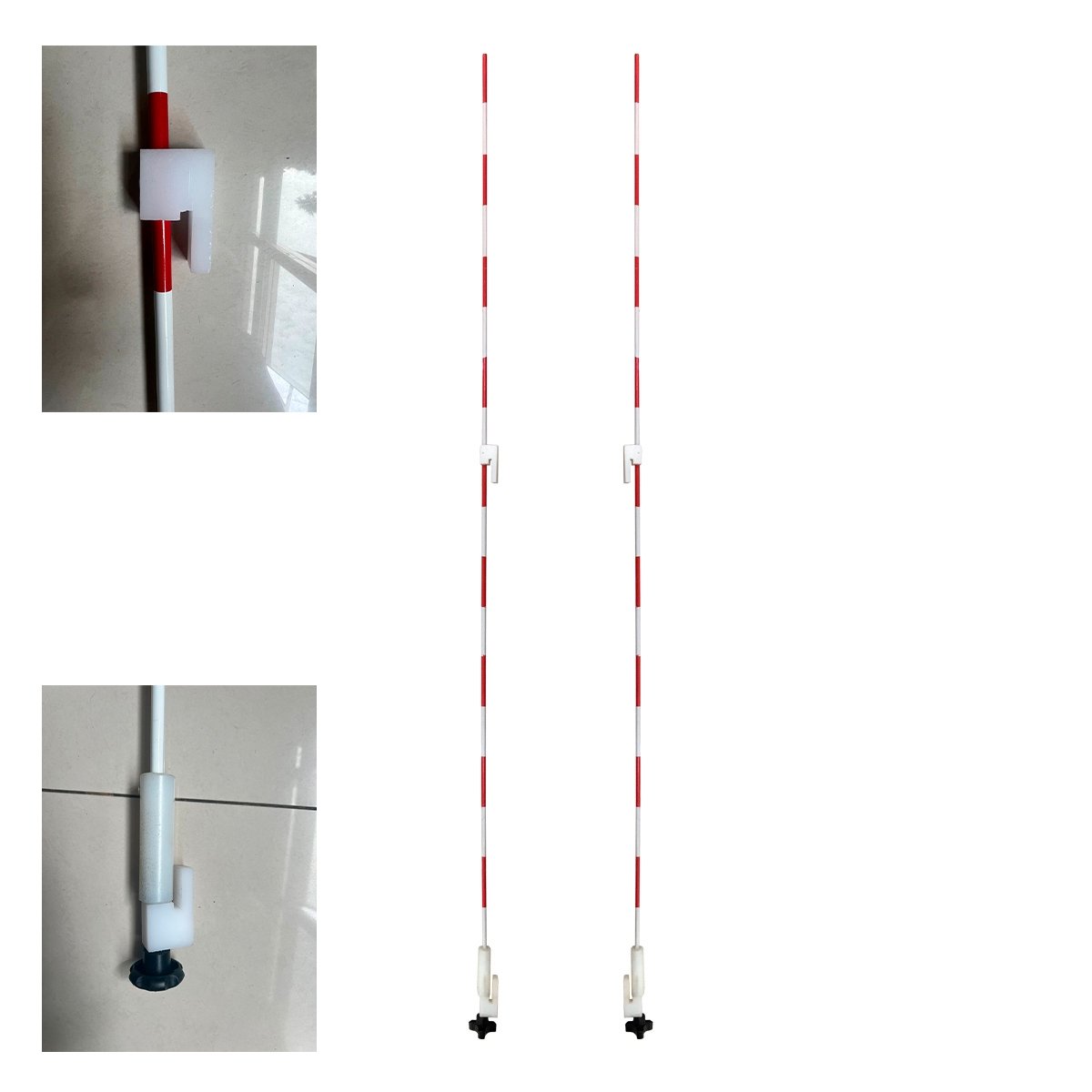Antena Vôlei Oficial com Suporte Rosqueável com Sistema de Fixação em Fibra de Vidro - 1,80m - Par - Azul Esportes