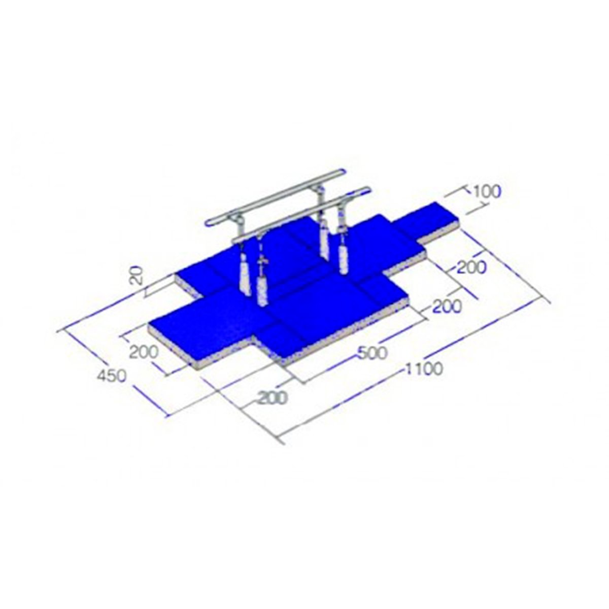Conjunto De Colchões Para Paralelas Simétricas Ginástica Artística - Oficial - Azul Esportes