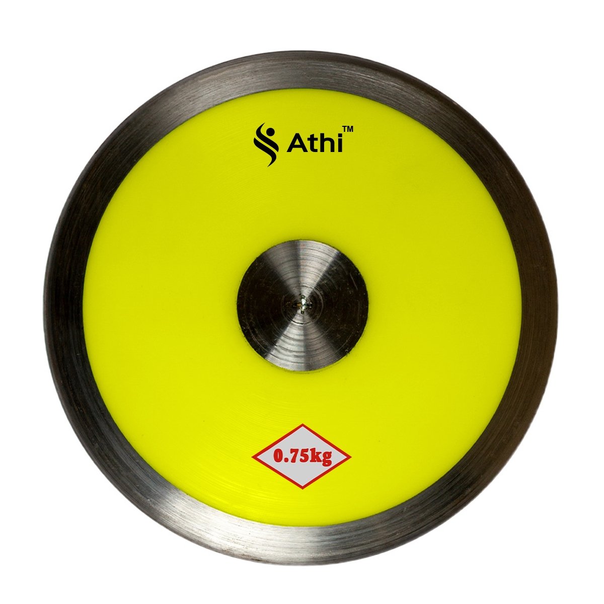 Disco Atletismo Aço/ABS 0,75kg - Amarelo- Athi