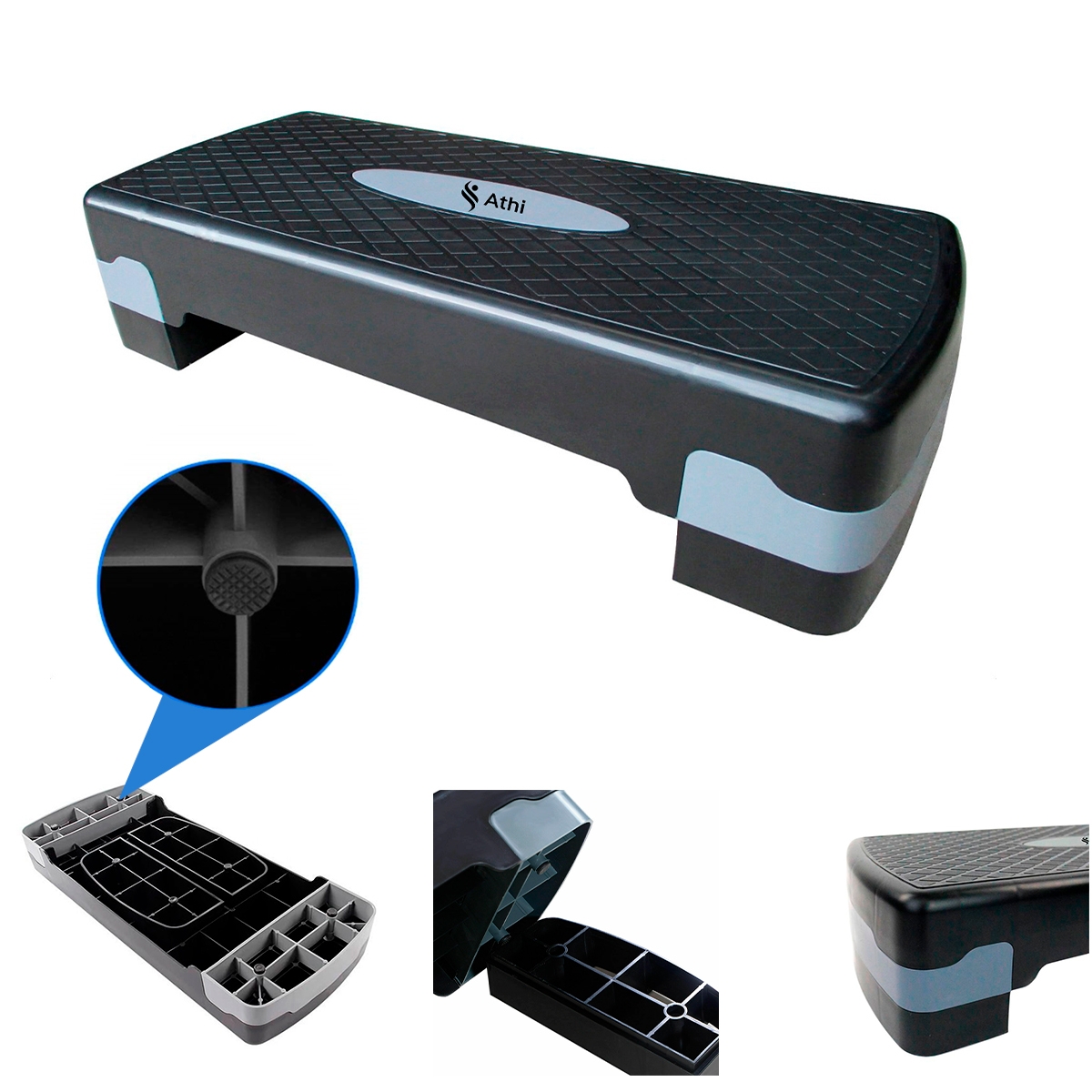 Step Aeróbico - 2 Níveis Ajustável - 68cm - Athi
