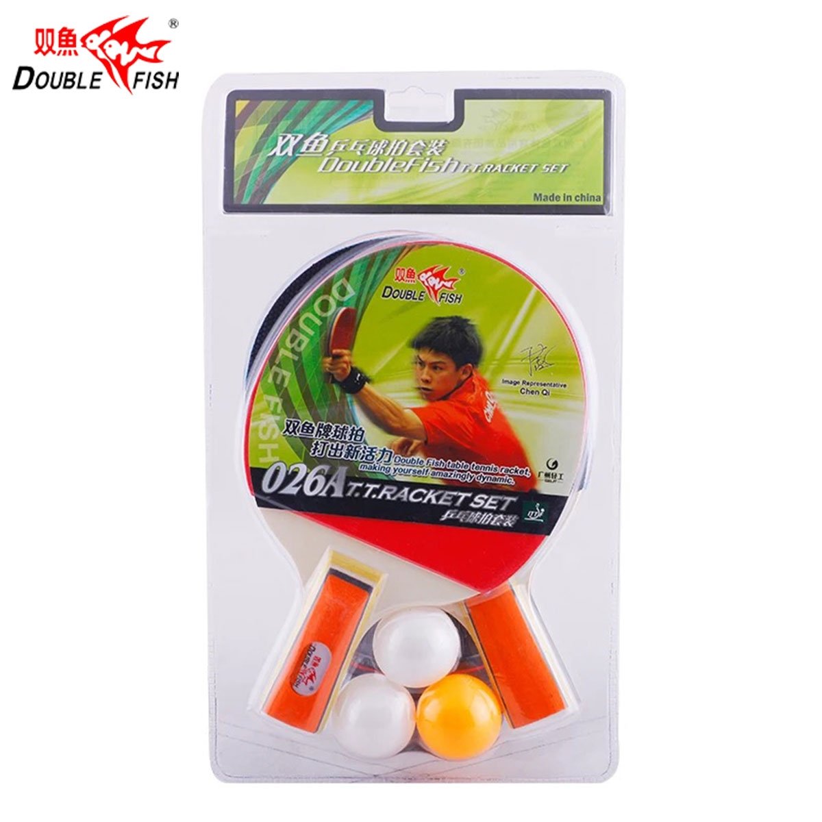 Kit De Tênis De Mesa Clássineta 2 Raquetes E 3 Bolas - 026A - Double Fish