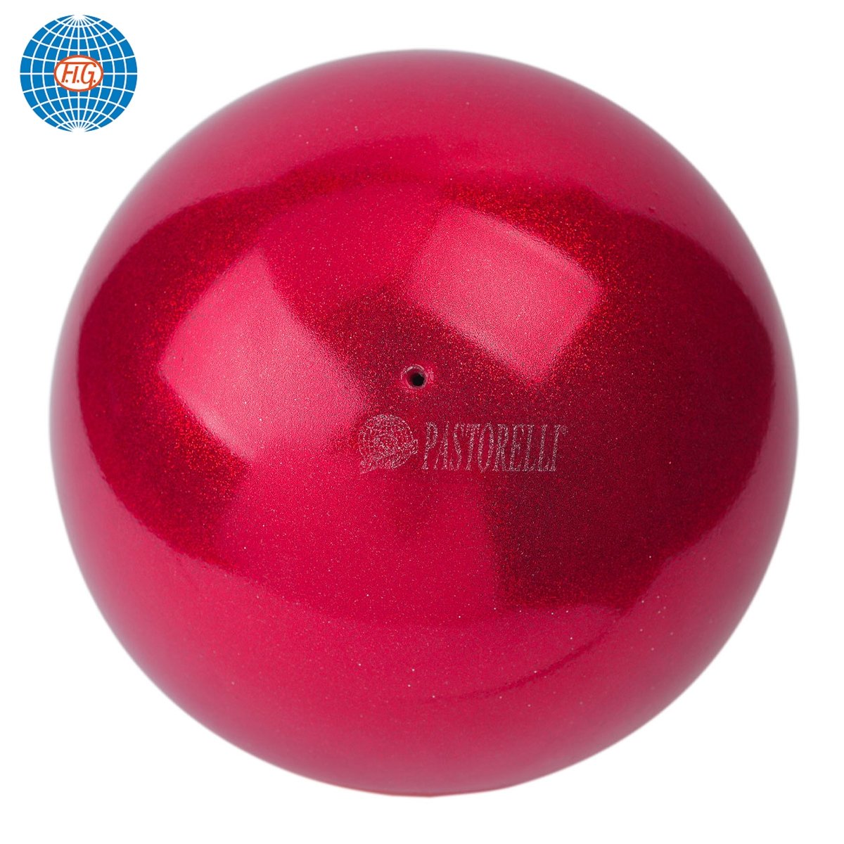 Bola Ginástica Rítmica Oficial 400g - Glitter Vermelha - FIG - Pastorelli